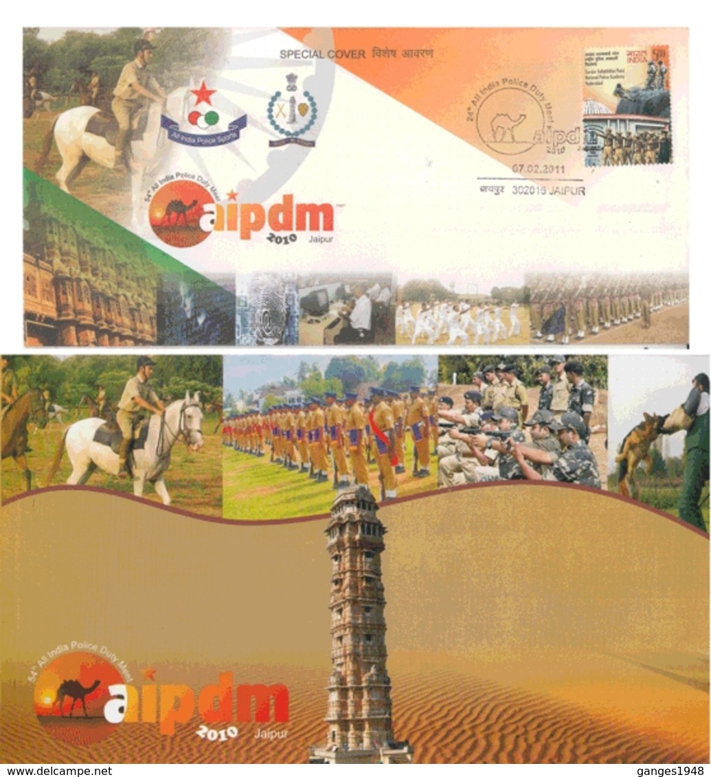 India 2010  All India Police Sports  Camel  Special Cover  Presentation Pack  # 15653  D  Inde  Indien - Police - Gendarmerie