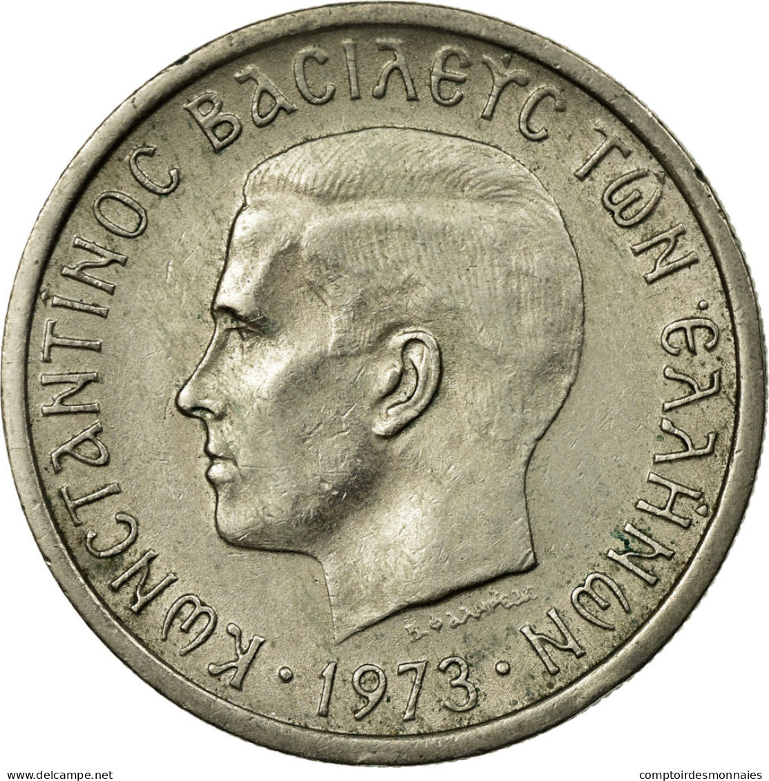 Monnaie, Grèce, Constantine II, 2 Drachmai, 1973, TTB, Copper-nickel, KM:99 - Grèce