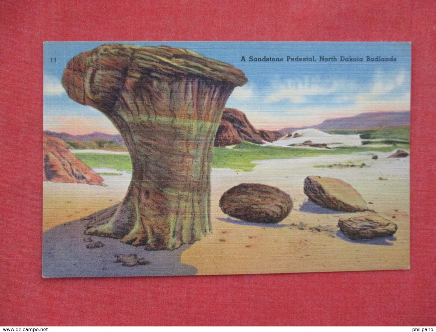 Sandstone Pedestal  Bad Lands  North Dakota Ref. 3082 - Andere & Zonder Classificatie