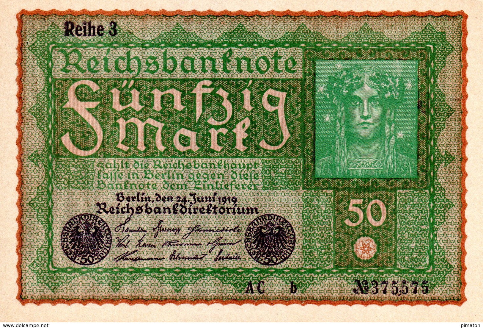 50 Mark   1923 ( Berlin Juin 1919 )) - 50 Mark