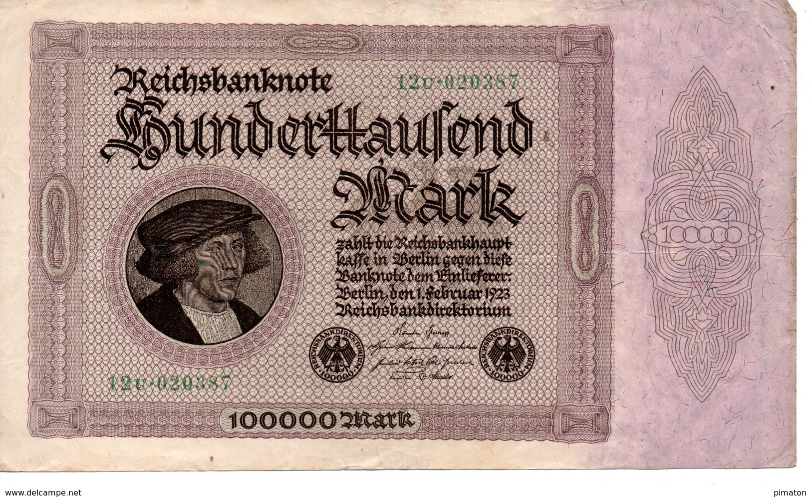 100000 Mark   1923 ( Berlin Fevrier 1923 )) - 100000 Mark