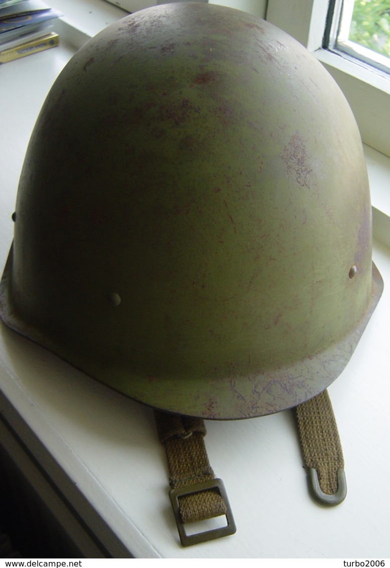 Complete Steel Helmet 1957 Russian Army USSR Period See Pictures - Casques & Coiffures