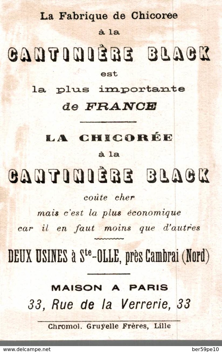 CHROMO LA CHICOREE A LA CANTINIERE BLACK SAINTE-OLLE  SAINT-LUC  PEINTRES SCULPTEURS VITREIERS MEDECINS - Autres & Non Classés