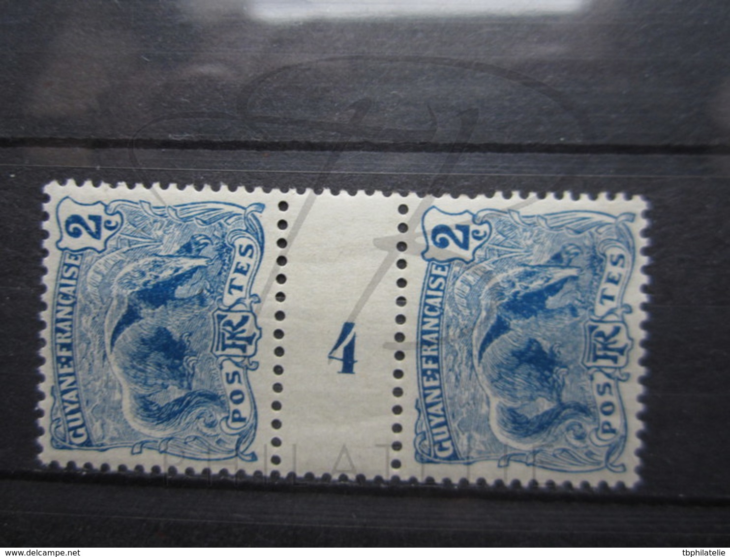 VEND TIMBRES DE GUYANE N° 50 EN PAIRE AVEC MILLESIME " 4 " , NEUFS AVEC CHARNIERES !!! - Neufs