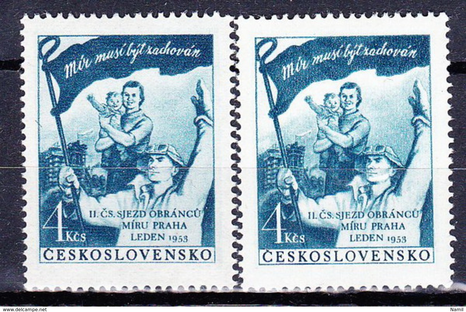 ** Tchécoslovaquie 1953 Mi 777 (Yv 683) Type I Et II, (MNH) - Ungebraucht