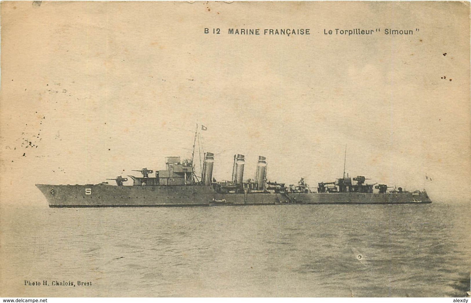 WW MARINE MILITAIRE DE GUERRE. Navire Le Torpilleur " Simoun " 1927 - Guerre