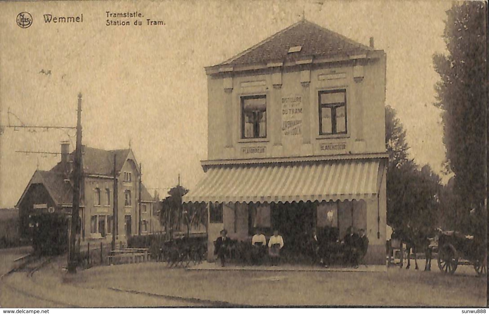 Wemmel - Tramstatie - Station De Tram (animée, Tram Tramway, Distillerie Du Tram.... Verkiezingsdrukwerk Jan Nys) - Wemmel