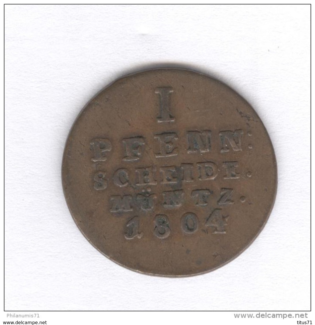 1 Pfennig Allemagne Hanovre 1804 - Graveur GFM - TTB - Kleine Munten & Andere Onderverdelingen