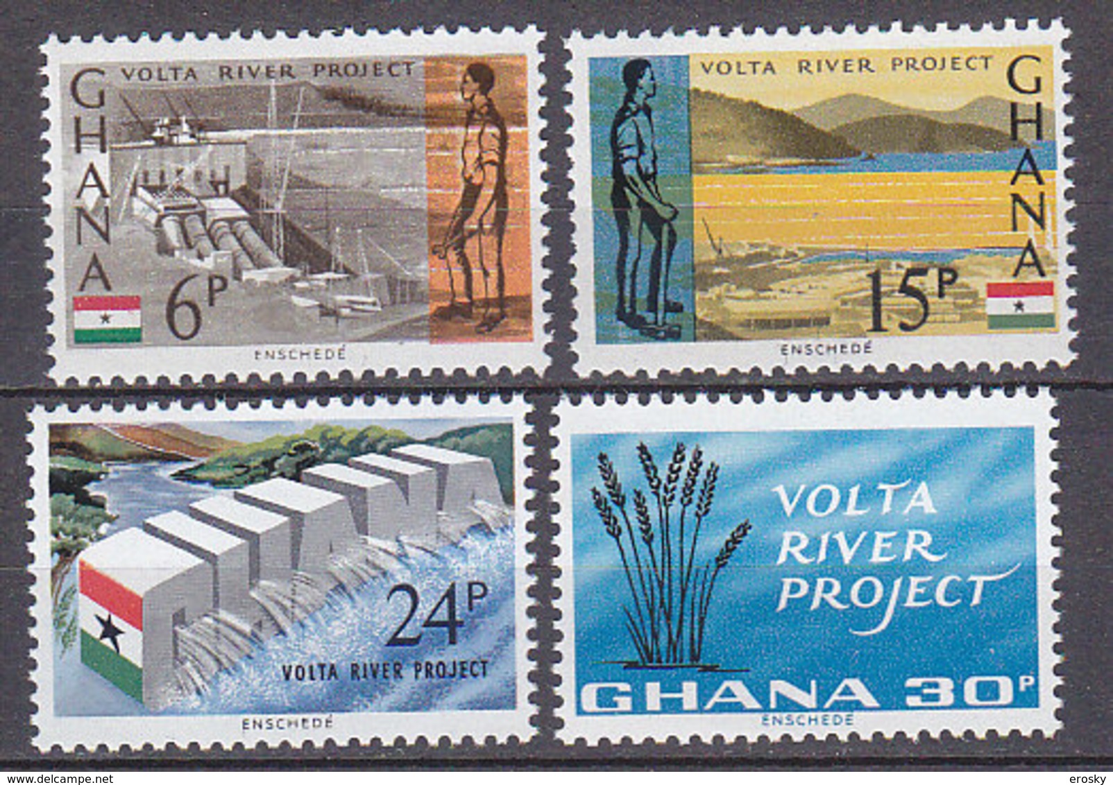 B0079 - GHANA Yv N°229/32 ** BARRAGE SUR VOLTA - Ghana (1957-...)