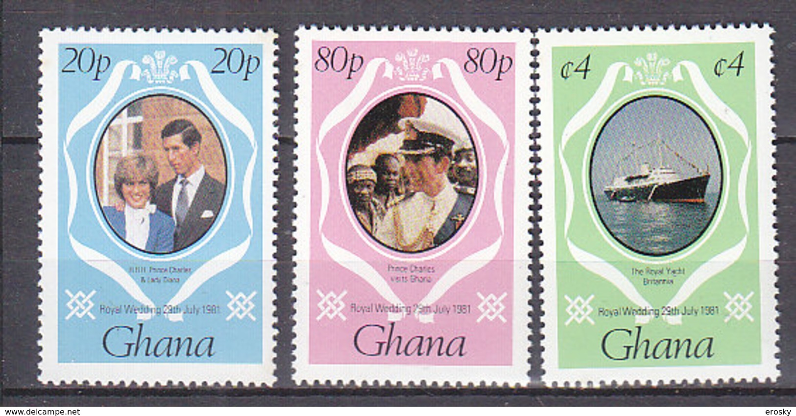 B0085 - GHANA Yv N°708/10 ** MARIAGE ROYAL - Ghana (1957-...)