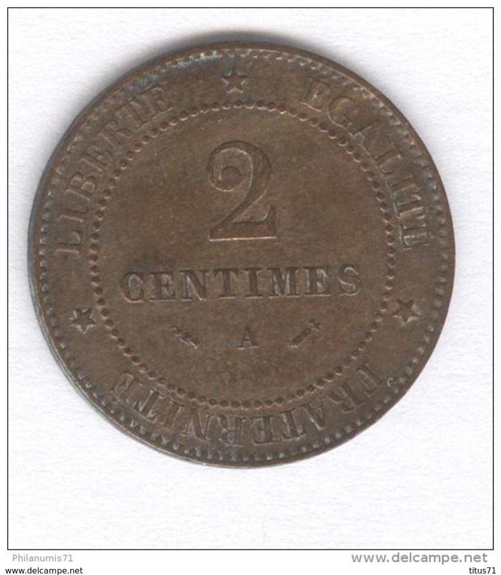 2 Centimes France 1895 A - Andere & Zonder Classificatie