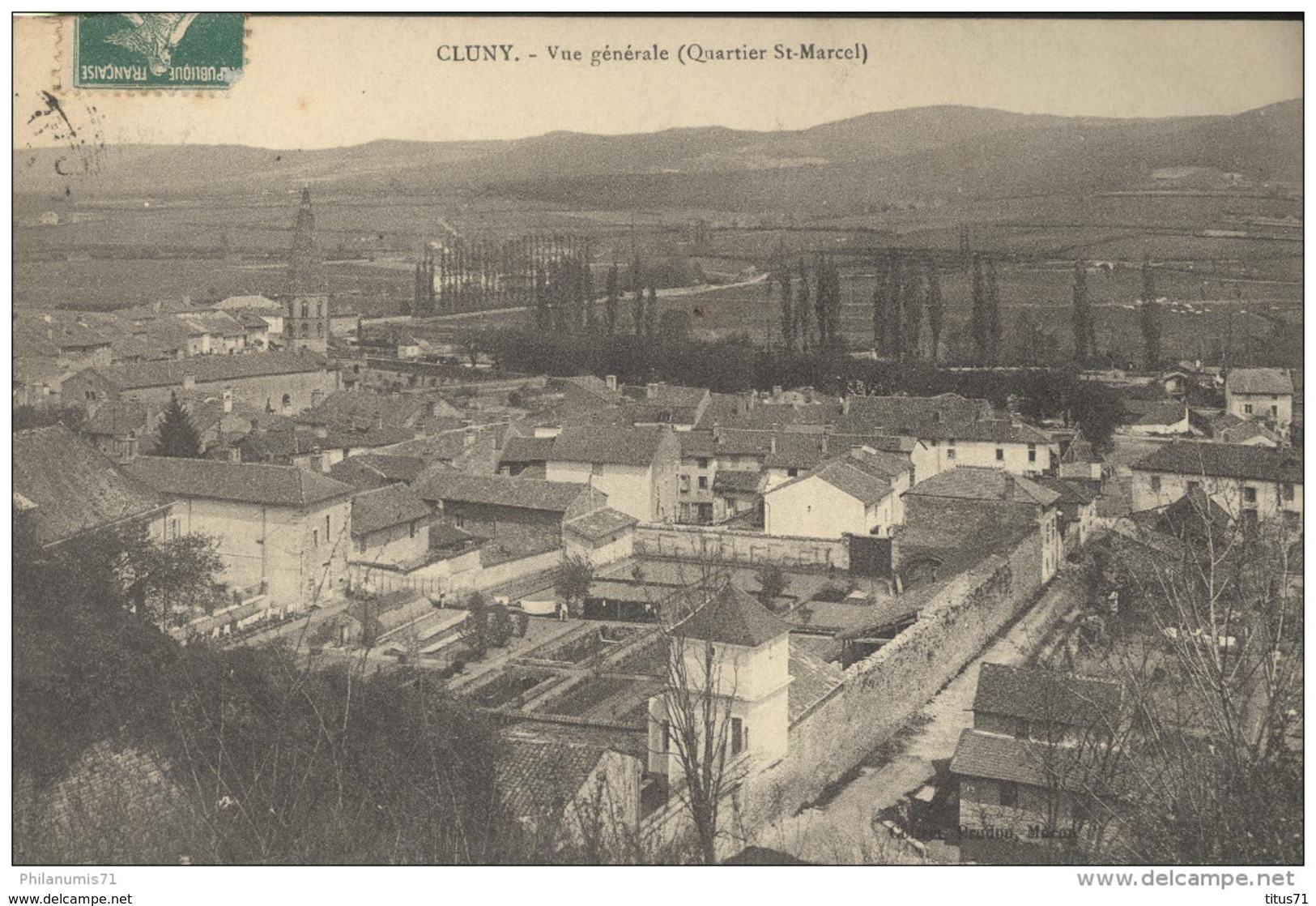 CPA Cluny - Vue Générale (Quartier St Marcel) - Circulée 1910 - Cluny