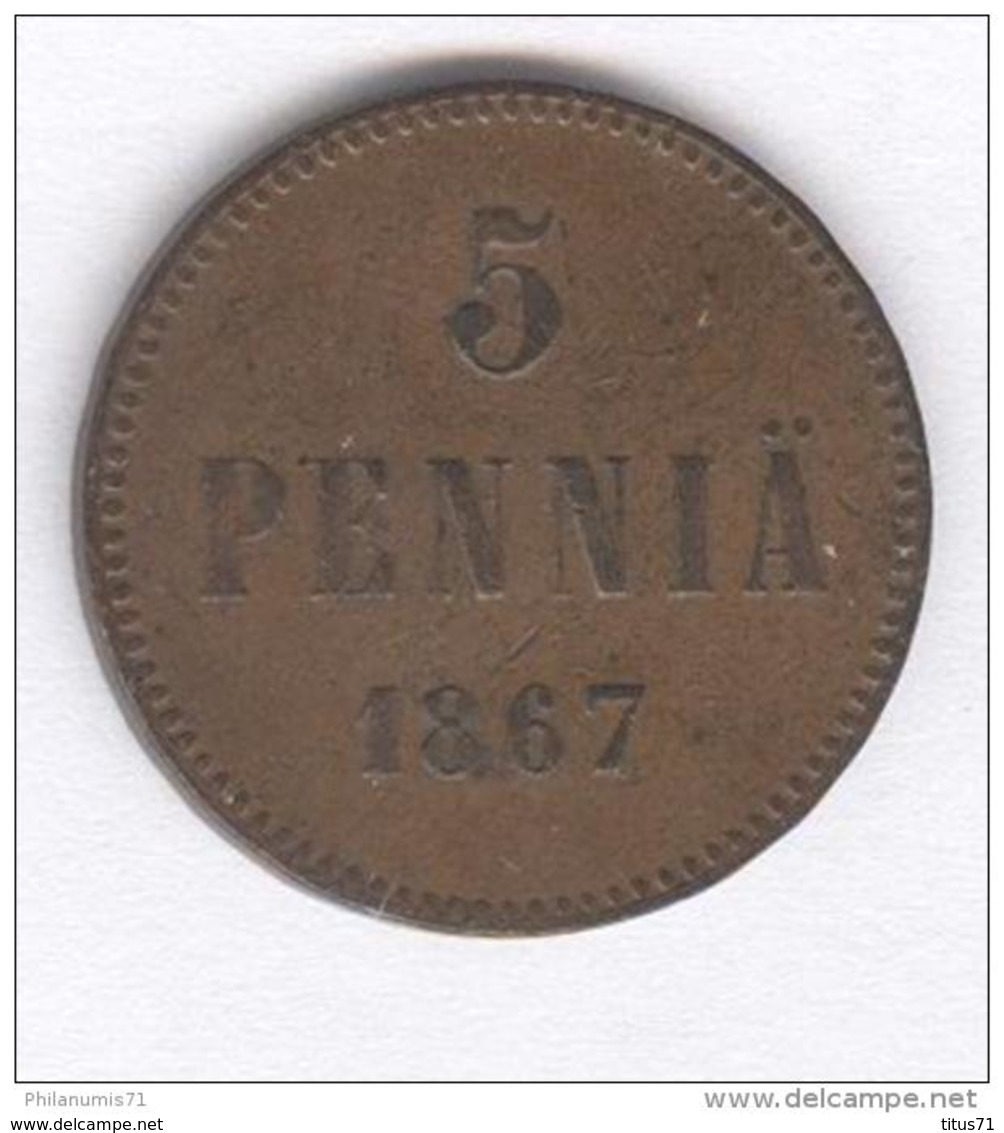 5 Penniä Finlande - 1867 - Finlandia