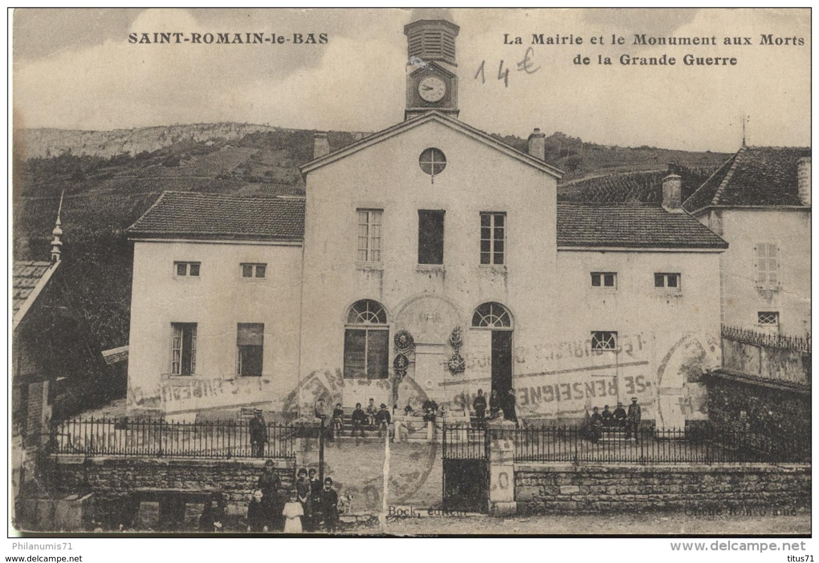 CPA Saint Romain Le Bas - La Mairie - Le Monument Aux Morts De La Grande Guerre - Circulée - Autres & Non Classés