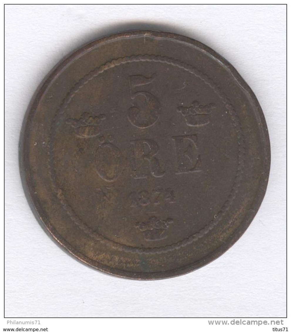 5 Ore Suède / Sweden 1874 - Suède