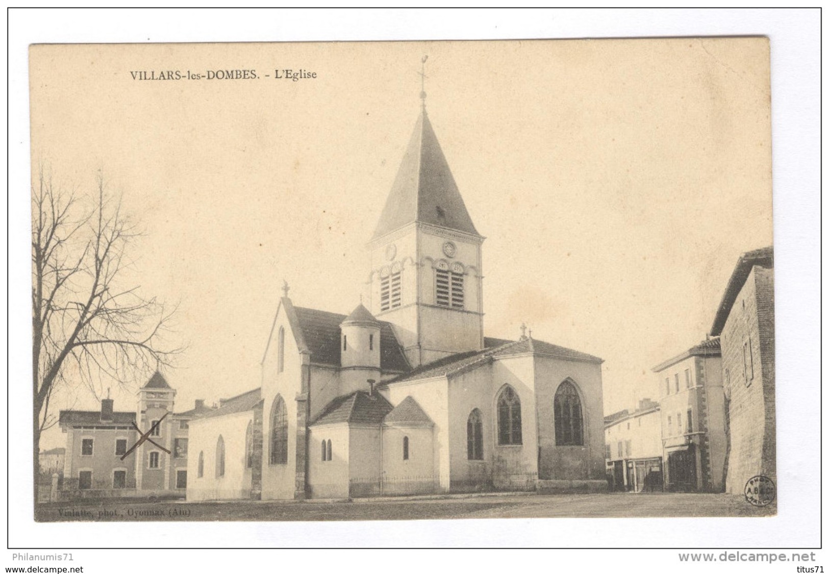 CPA Villars Les Dombes - L'Eglise - Circulée - Villars-les-Dombes