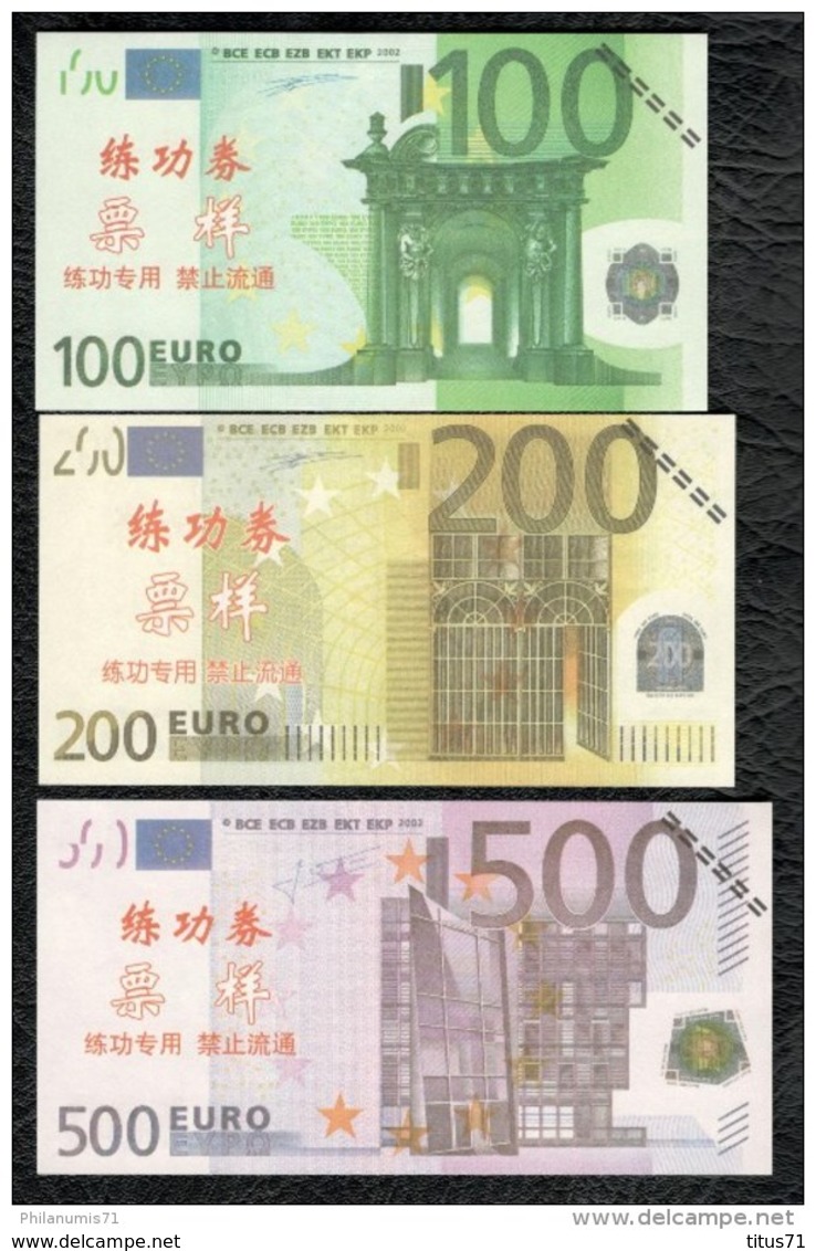 Série De 7 Billets 5 à 500 Euros Factices ( Taiwan ? ) - Taille équivalente Aux Vraies Coupures - Fiktive & Specimen