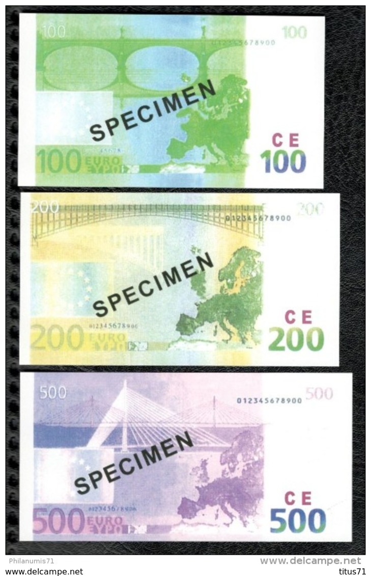 Série De 7 Billets 5 à 500 Euros Factices - Papier Glacé - Taille Inférieure Aux Vraies Coupures - Fictifs & Spécimens