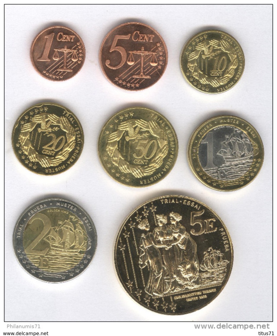Série Essai Euros Royaume-Uni 2003 - 1 Centime à 5 Euros - Autres & Non Classés