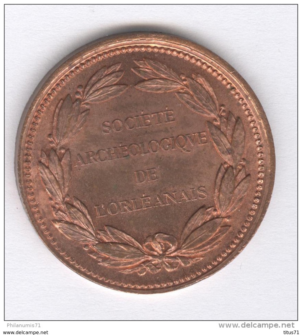 Médaille Société Archéologique De L'Orléanais - 32 Mm - Datée 1848 - Cuivre - Professionals / Firms