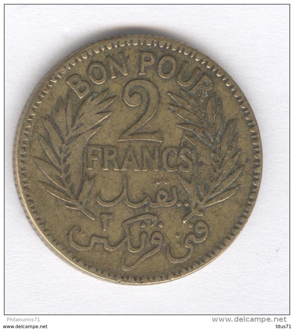 Bon Pour 2 Francs Tunisie - Colonie Française - 1921 - Autres & Non Classés