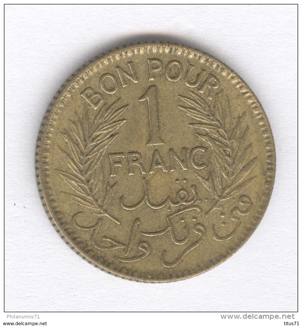 Bon Pour 1 Franc Tunisie - 1945 - Túnez