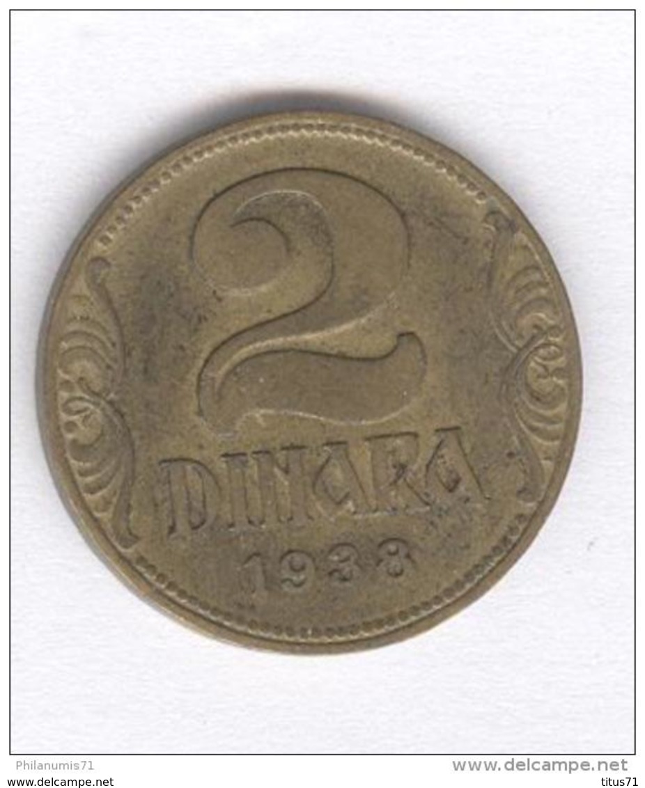 2 Dinara Yougoslavie 1938 - Jugoslavia