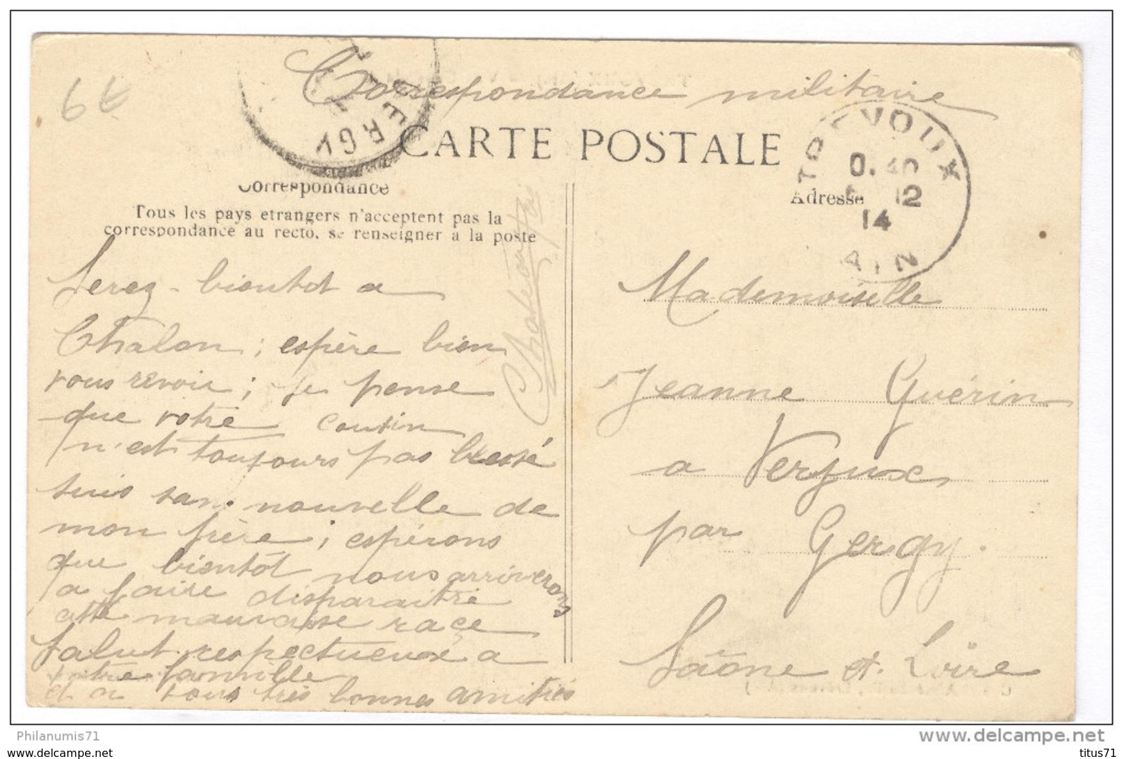 CPA Trévoux - Vue Générale - Circulée En 1914 - Trévoux