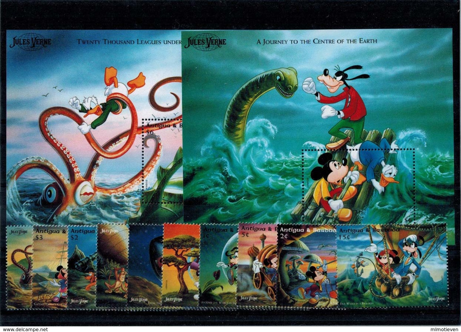 MWD-121114-14 MINT PF/MNH ¤ ANTIGUA & BARBUDA 1996 (KOMPL. SET)  ¤ THE WORLD OF WALT DISNEY -- FRIENDS OF WALT DISNEY - Disney