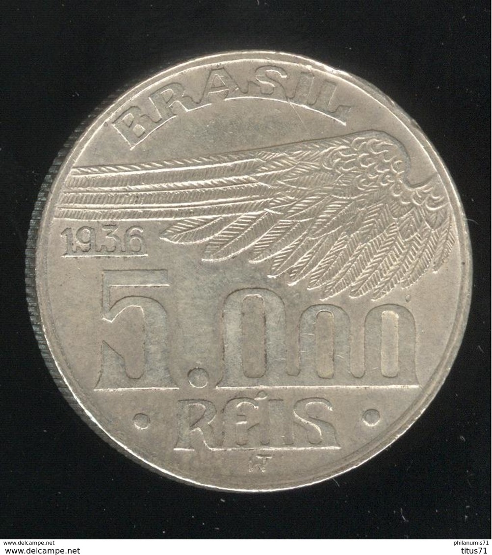 5000 Réis Brésil 1936 Santos Dumont - TTB+ - Brésil