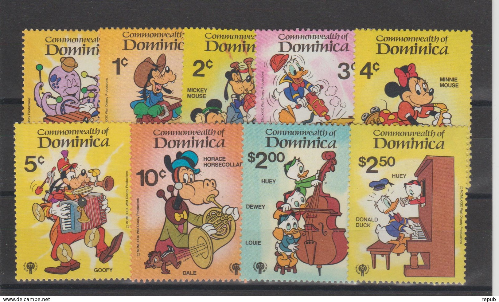 Disney Dominique Dominica 1979 Série 621-29 9 Val ** MNH - Disney