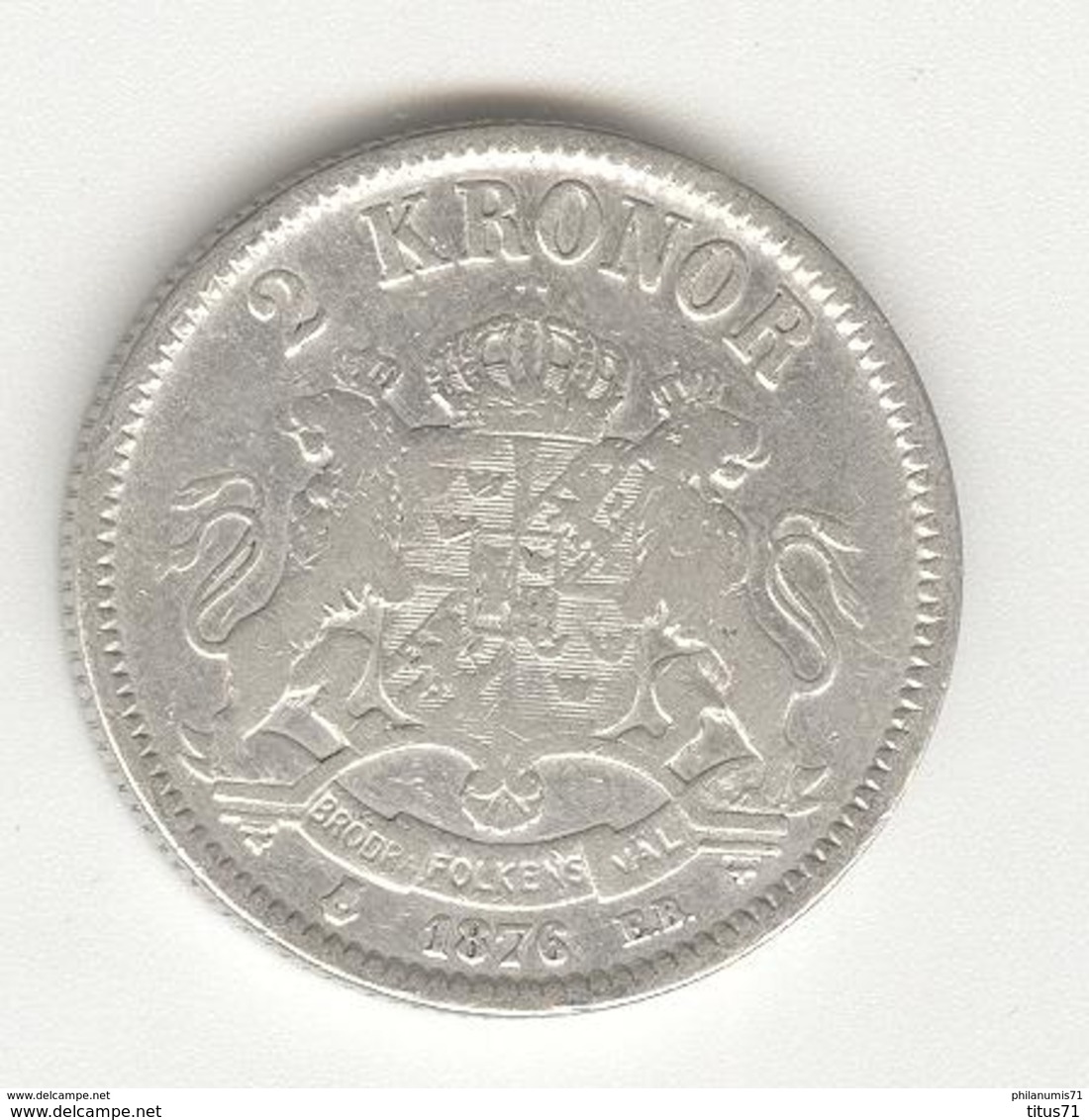 2 Kronor Suède / Sweden 1876 - Suède