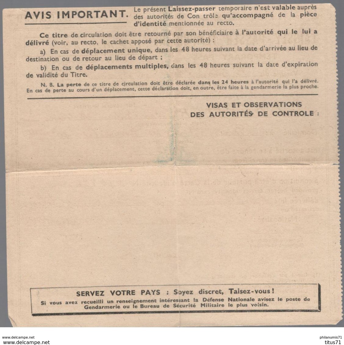 Laisser Passer Temporaire En Français Et Anglais - Trajet Entre Paris Et Saint Gervais - 20/03 Au 03/04 1945 - Documents