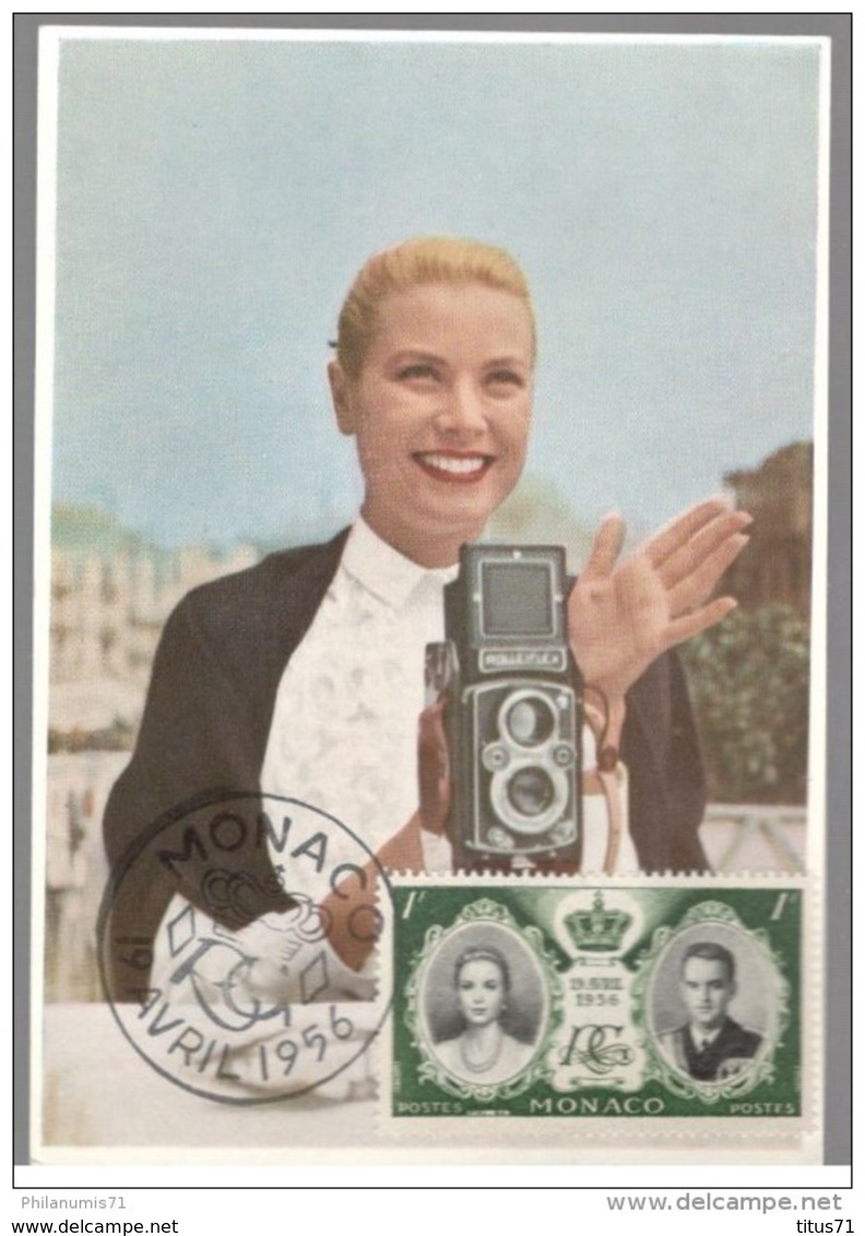 Carte Philathélique Grace Kelly - Timbres 1 F Sur Carte - 19 Avril 1956 - Non Circulée - Collections & Lots