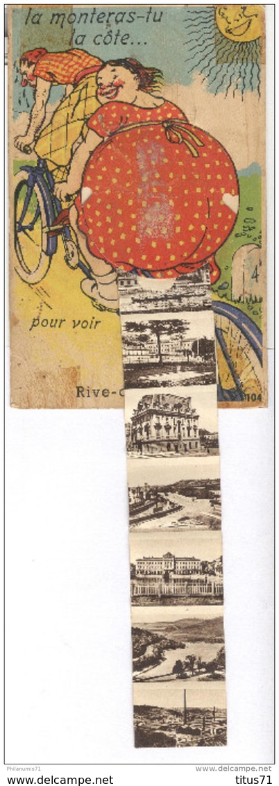 Carte à Système - Rive De Gier - La Monteras Tu La Côte Pour Voir Rive De Gier - Circulée - Rive De Gier