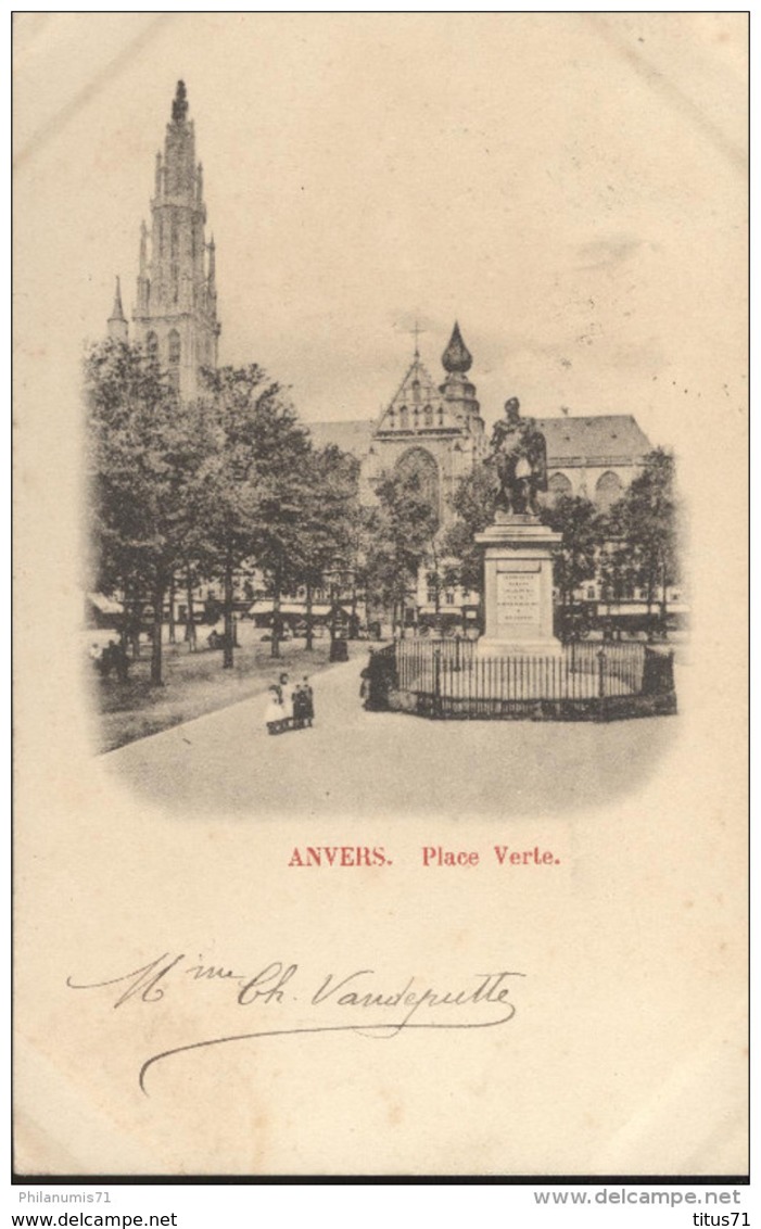 CPA Carte Nuage - Anvers - Place Verte - Circulée 1900 - Autres & Non Classés