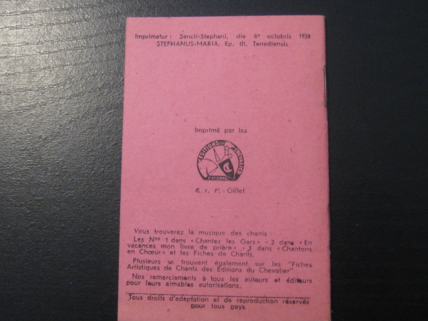 8219- 2018   SCOUTISME CARNET DU COEUR VAILLANT VIERGE IMPRIME EN 1938 - Scoutisme