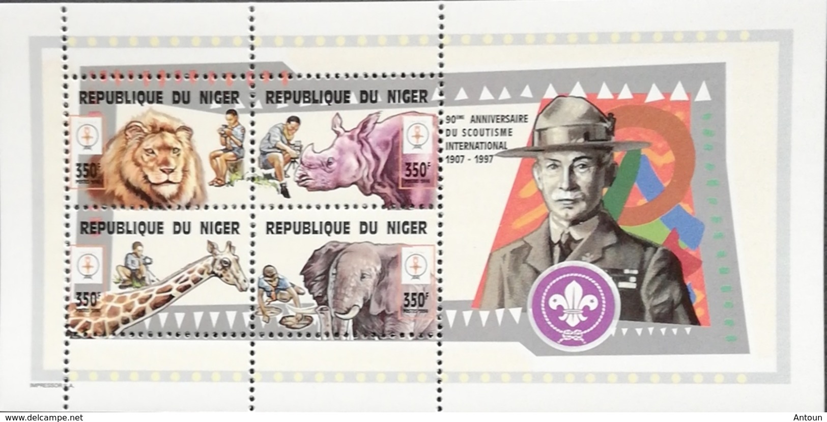 Niger  1998 Scouting Intl. 90th. Anniv. Sheet Of Four - Niger (1960-...)