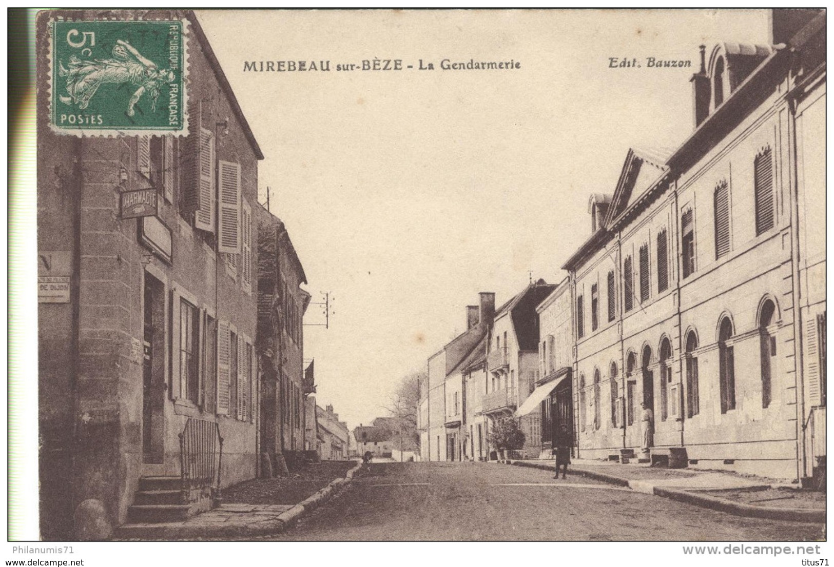 CPA Mirebeau Sur Bèze- Gendarmerie - Circulée 1912 - Mirebeau