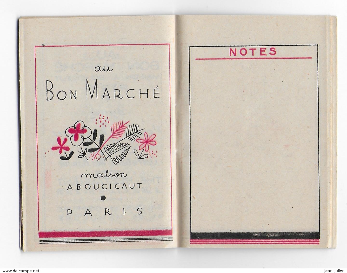 CALENDRIER DE POCHE - "  BON MARCHE " - 1930 - 5,5 X 8cm - Belles Illustrations - 6 Scans - Petit Format : 1921-40