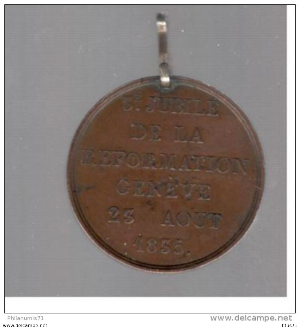 Médaille Commémorative Suisse - 3ème Jubilée De La Réformation - Genêve 1835 - Autres & Non Classés