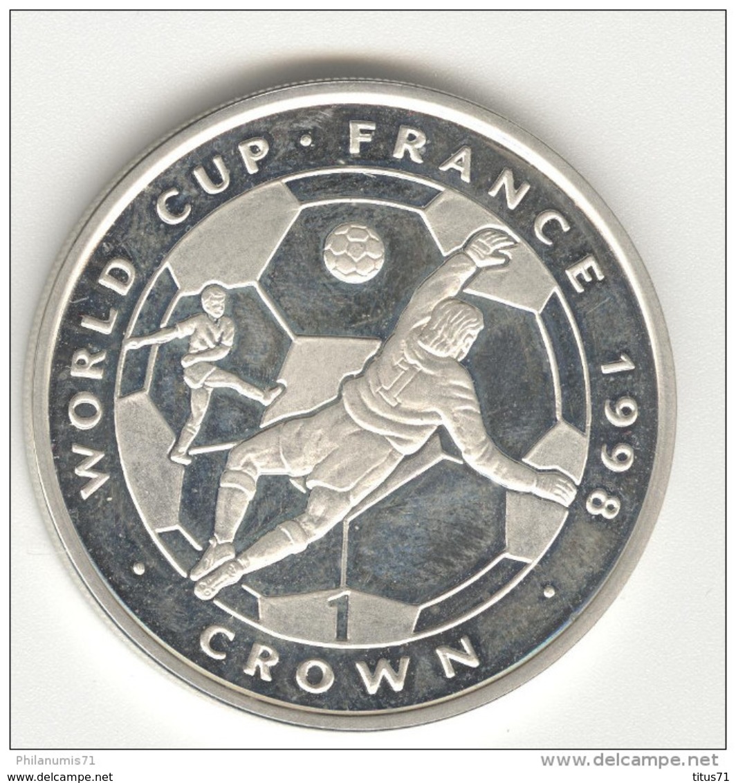 1 Couronne / 1 Crown - Ile De Man / Man Island - 1998 - World Cup France - Proof - Otros – Europa