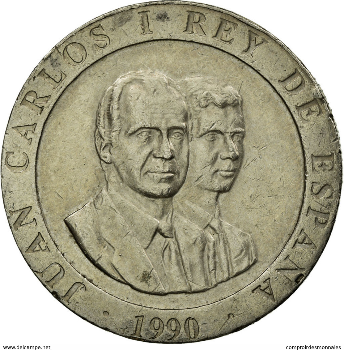 Monnaie, Espagne, Juan Carlos I, 200 Pesetas, 1990, TTB, Copper-nickel, KM:855 - 200 Peseta