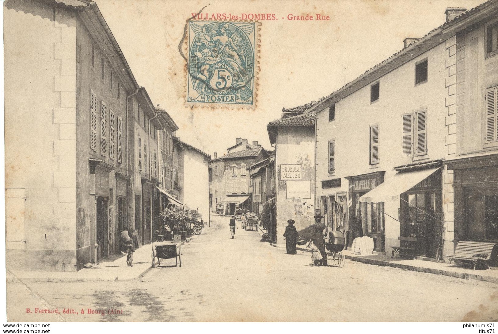 CPA  Villars Les Dombes - Grande Rue -  Circulé 1904 - Villars-les-Dombes