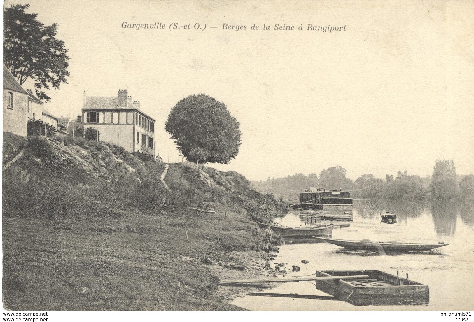 CPA  Gargenville - Berges De La Seine à Rangiport -  Circulée - Gargenville