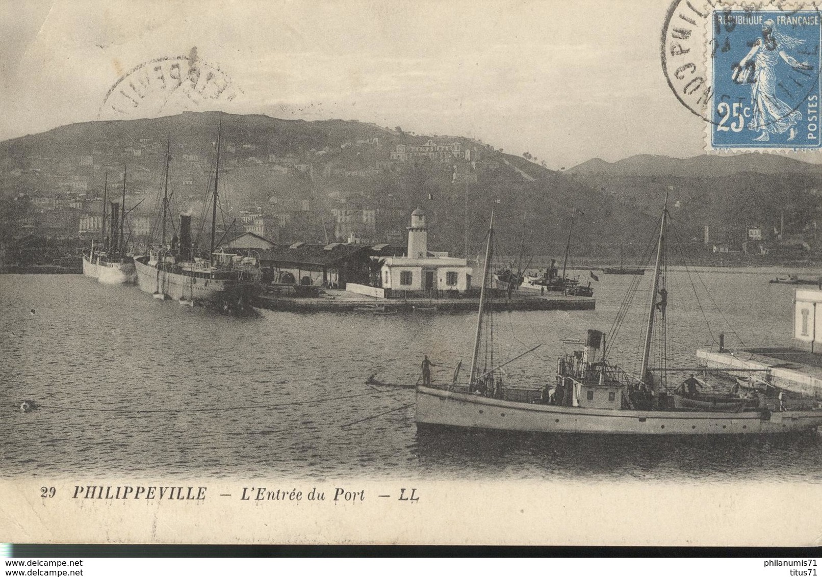 CPA  Philippeville - Entrée Du Port -  Circulée 1922 - Philippeville