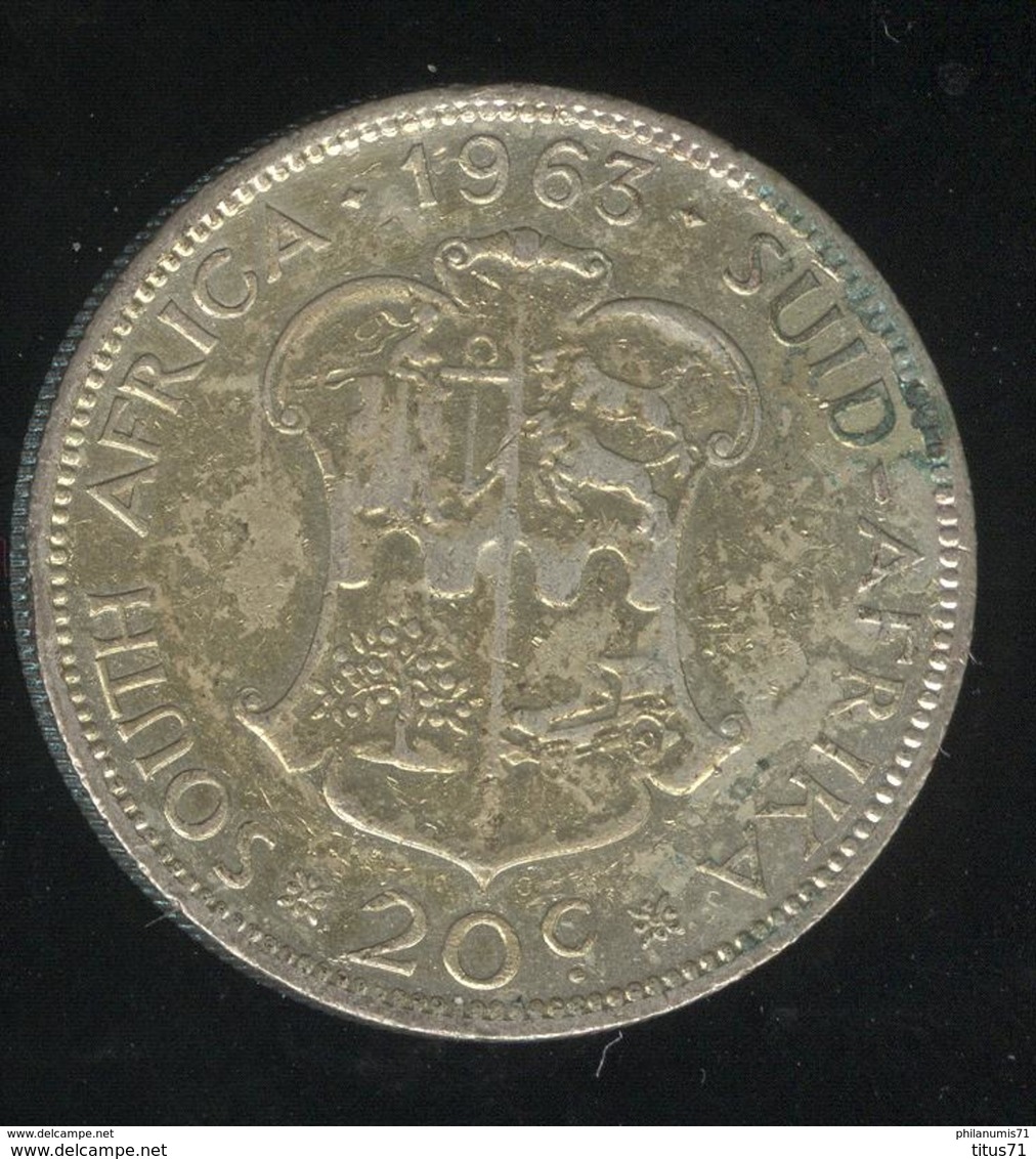 20 Cents  Afrique Du Sud / South Africa 1963 TTB - Afrique Du Sud