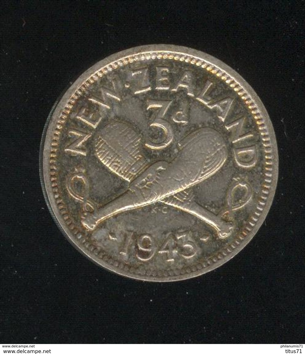 3 Pence Nouvelle Zelande / New Zeland 1943 TTB+ - Nouvelle-Zélande