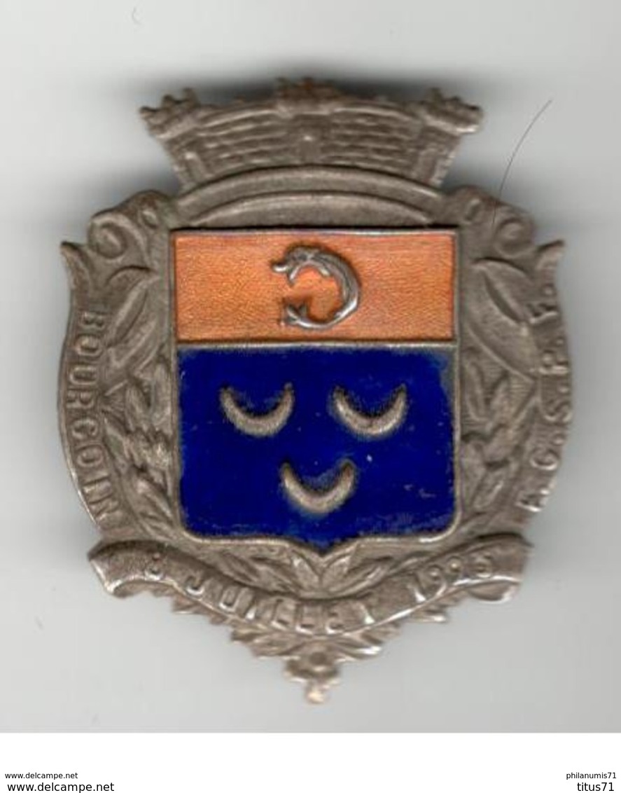 Badge émaillé Fédération Gymnastique Et Sportive Des Patronages De France - Bourgoin - 8 Juillet 1923 - Frankreich