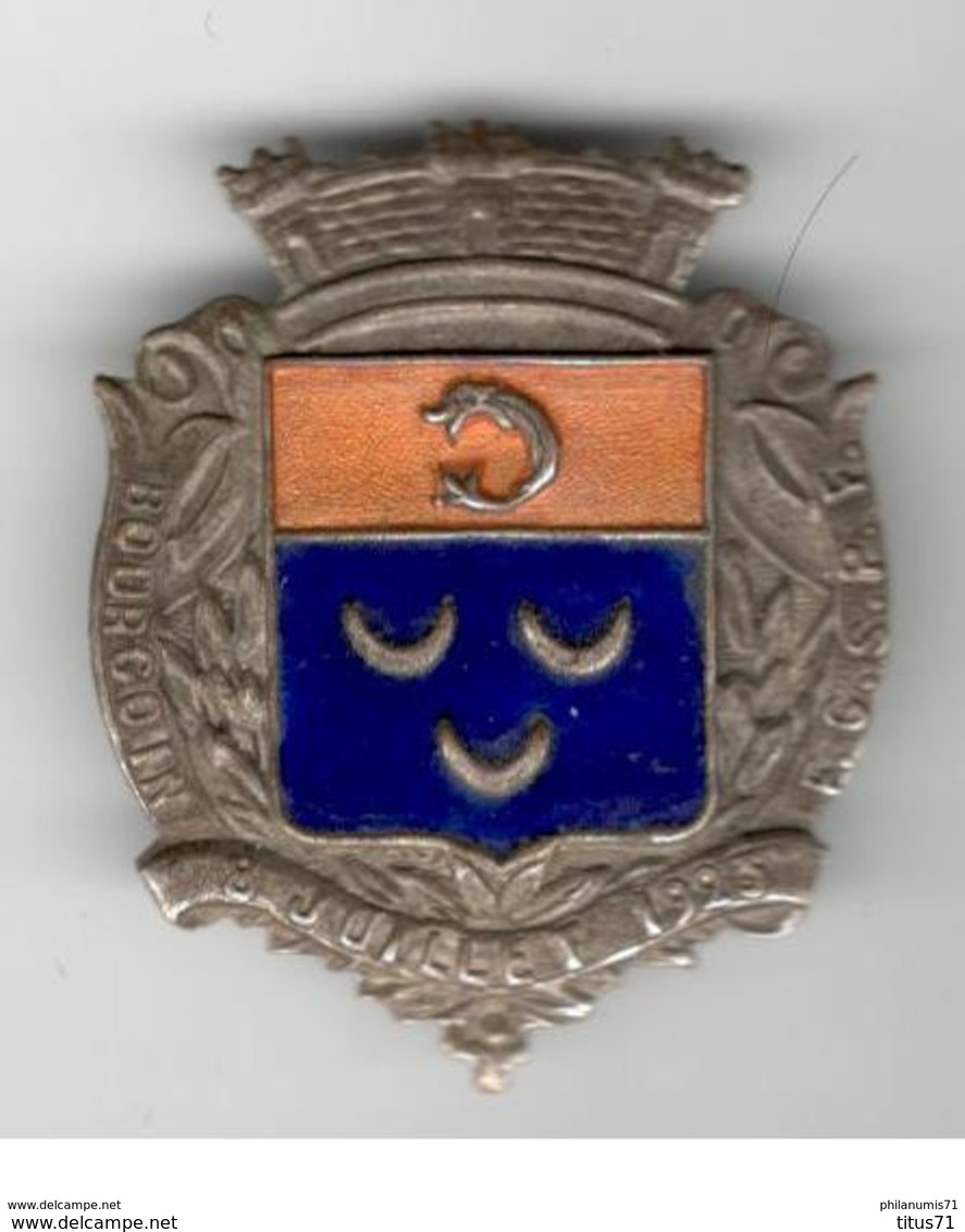 Badge émaillé Fédération Gymnastique Et Sportive Des Patronages De France - Bourgoin - 8 Juillet 1923 - France